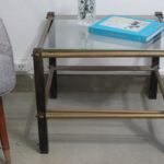 MESA BRONCE Y MADERA