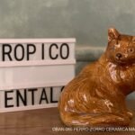 PERRO-ZORRO CERAMICA MARRON