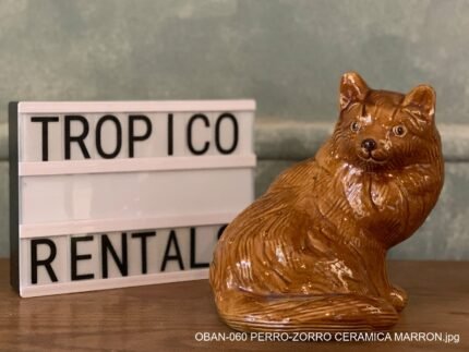 PERRO-ZORRO CERAMICA MARRON
