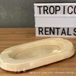 CENICERO CERAMICA BEIGE LARGO