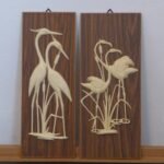 PAR FLAMENCOS MADERA 9,5 x 26cm