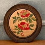 TAPIZ BORDADO FLORES diam24cm