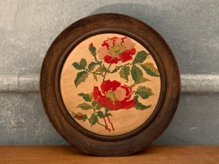 TAPIZ BORDADO FLORES diam24cm