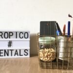 CANASTO BRONCE ARMADO PARA ESCRITORIO: lata con 5 lapices, anotador, frasco chinches, sobres