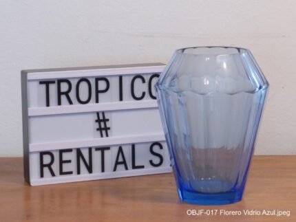 FLORERO CRISTAL AZUL