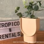 FLORERO CERAMICA GEOMETRICO ARENA