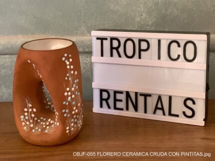 FLORERO CERAMICA CRUDA CON PINTITAS